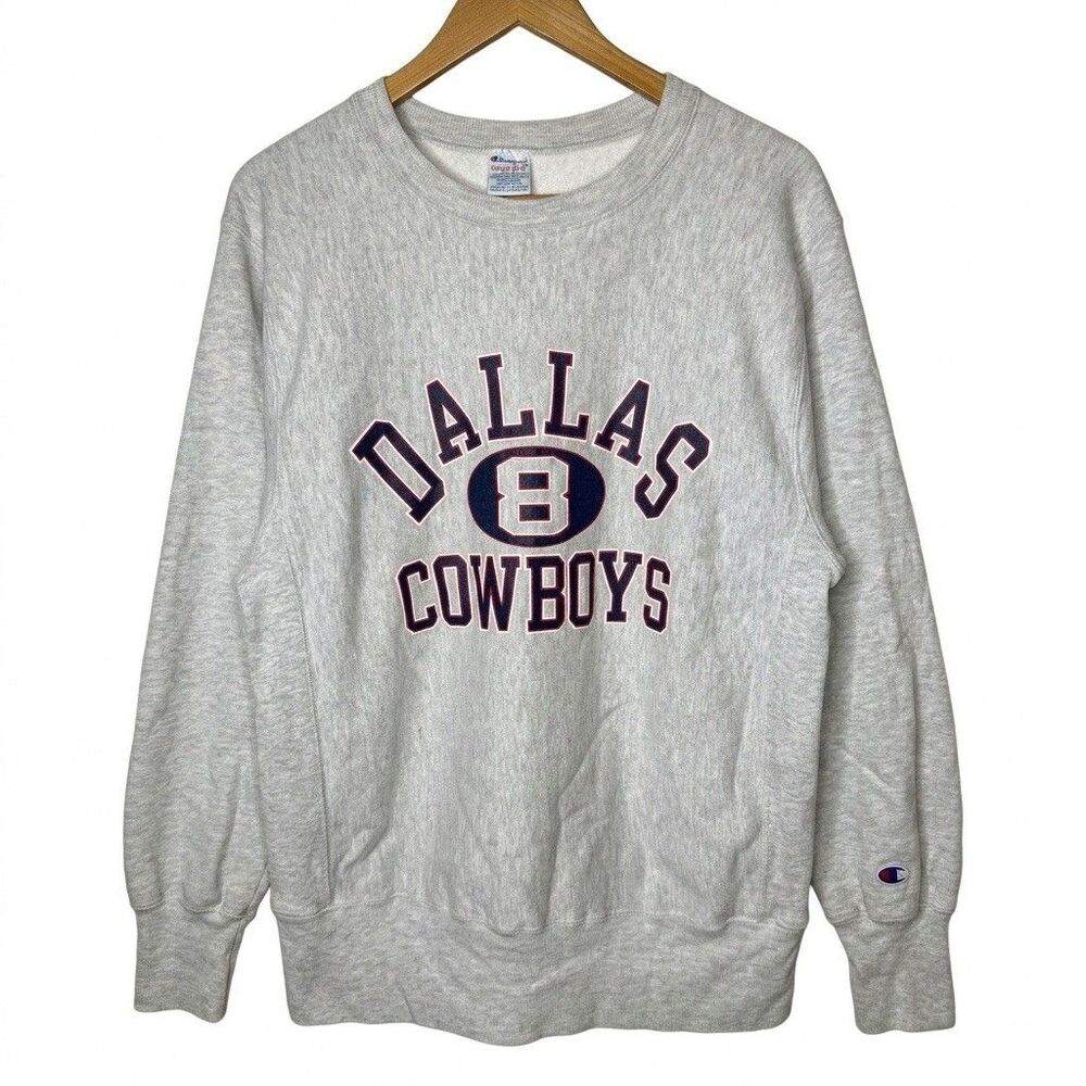 Vintage 90s Champion Reverse Weave Dallas Cowboys Sweatshirt Mens L Aikman 8 USA